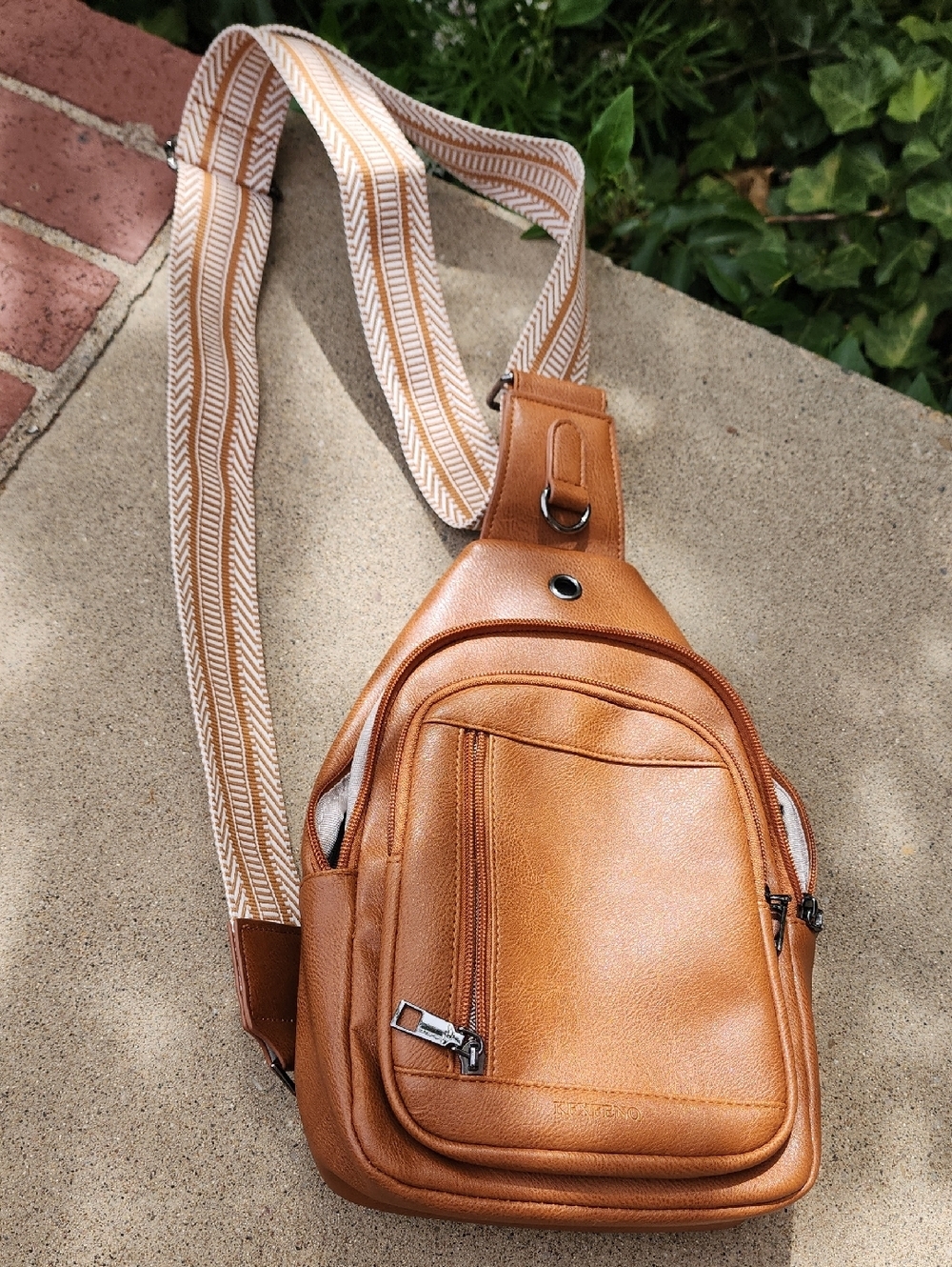 NWOT Sling Backpack in Cognac Brown - Compact Crossbody Bag - Picture 17 of 17